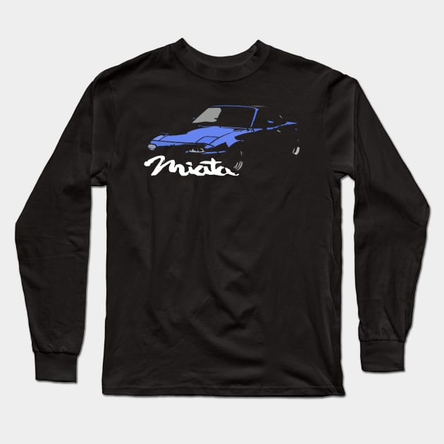 Miata MX5 I NA Blue Cutout Long Sleeve T-Shirt by CharlieCreator